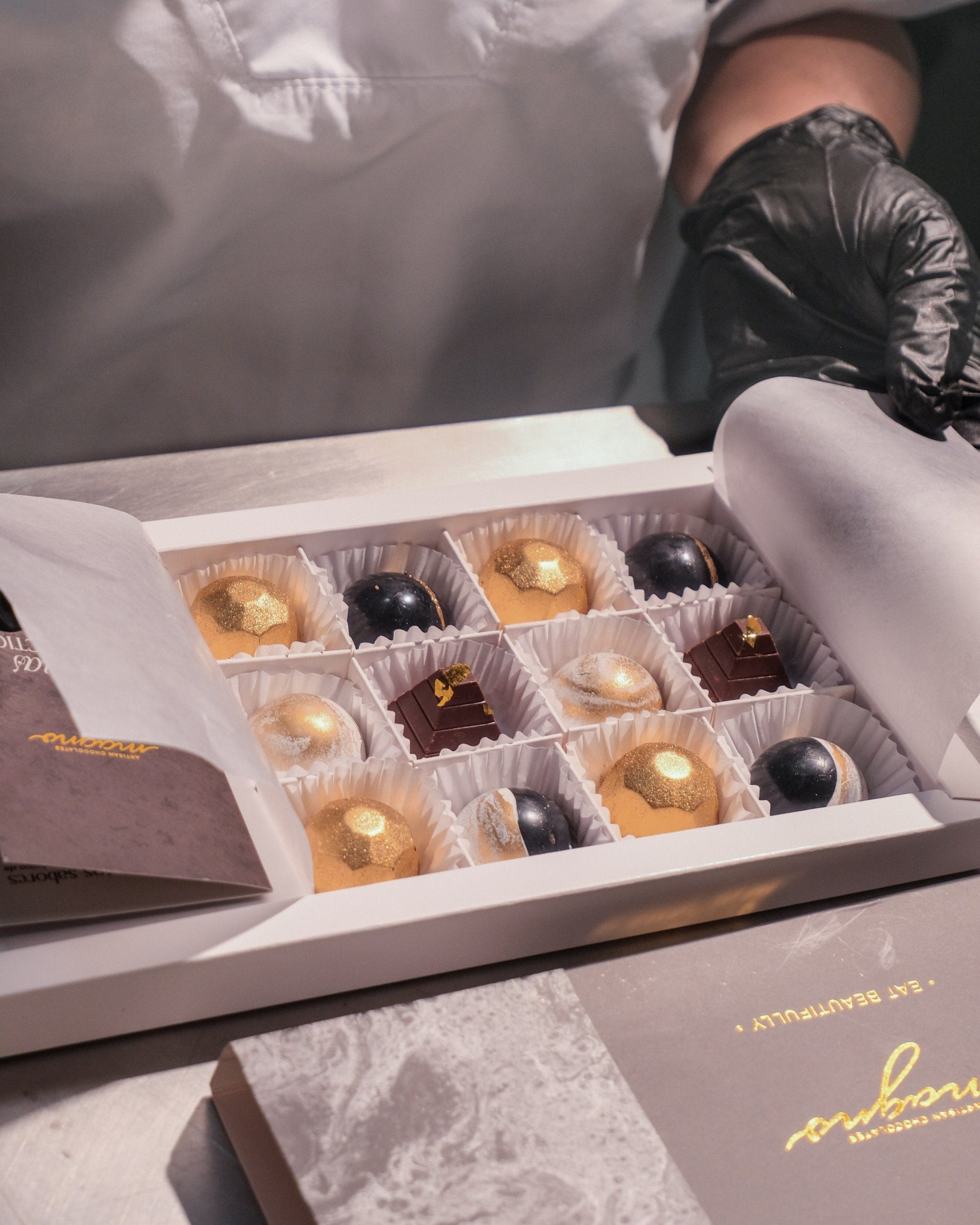 Bombones de chocolate veganos sin azucar