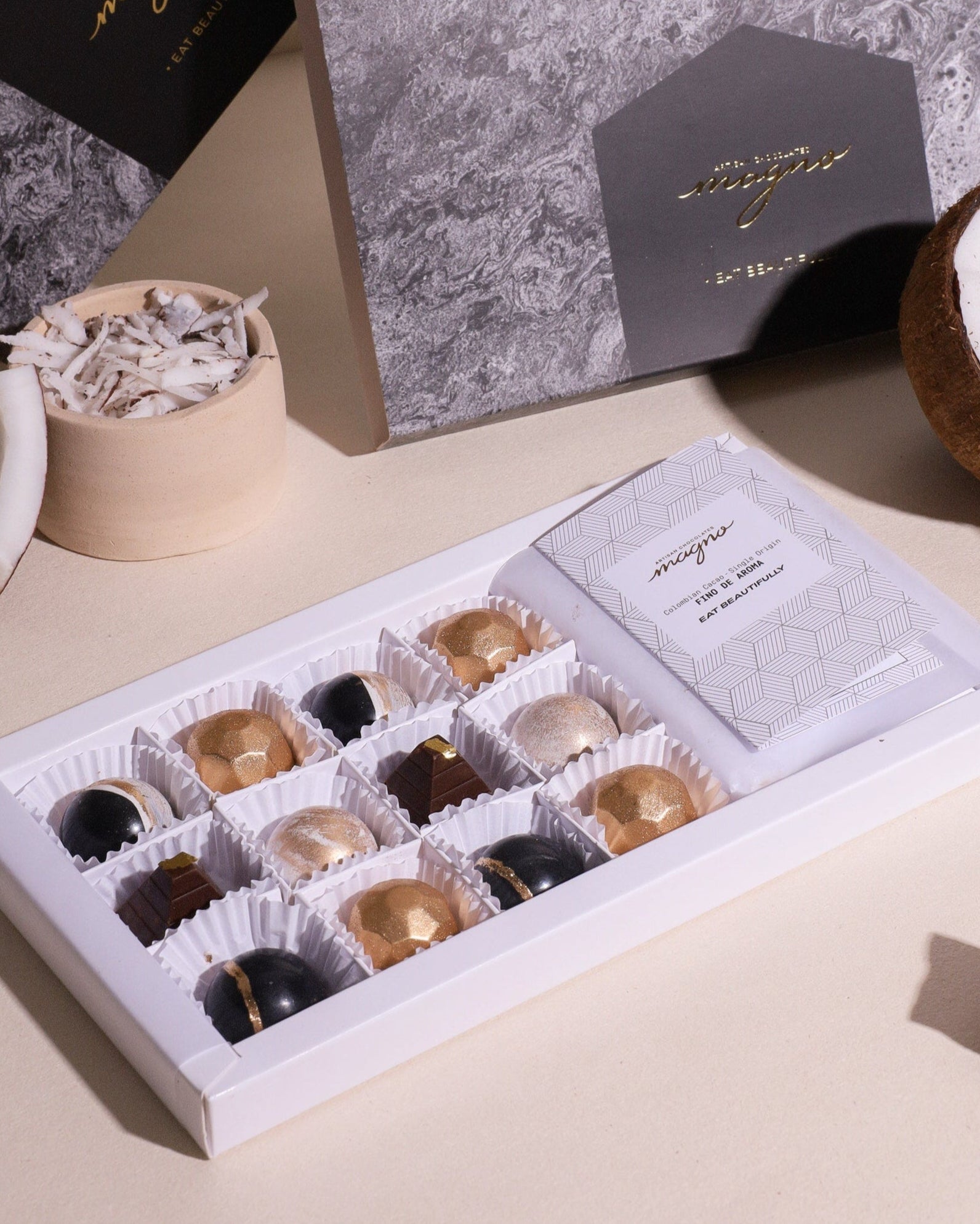 Gemas de chocolate sin azucar y veganos
