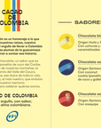 Menú de sabores chocolates Colombia
