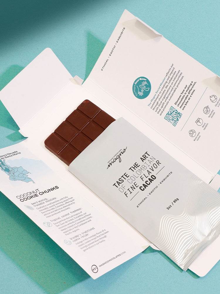 barra de chocolate fino con galleta de coco