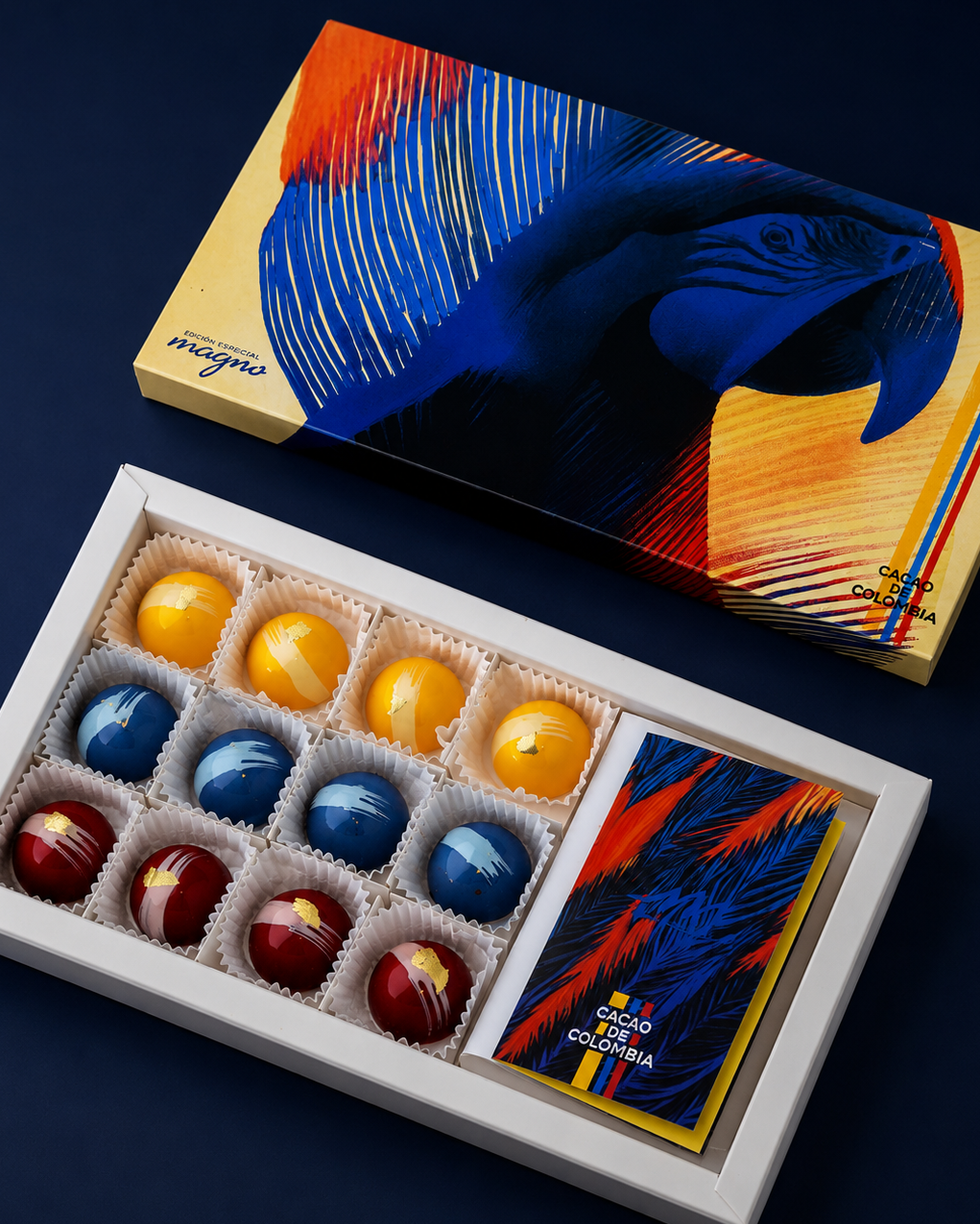 Chocolates colombia con guacamaya