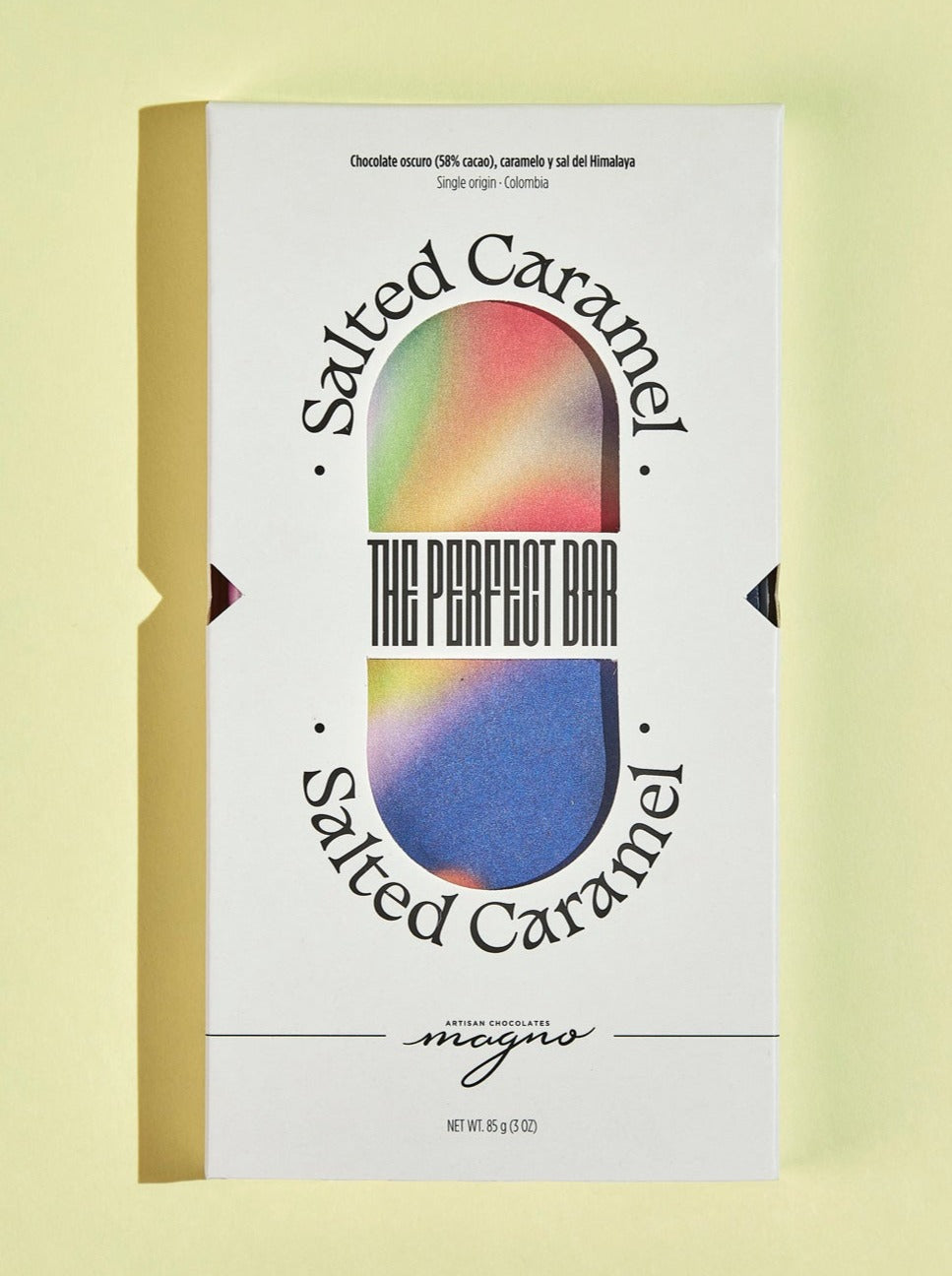 Empaque salted caramel - barra de chocolate Magno